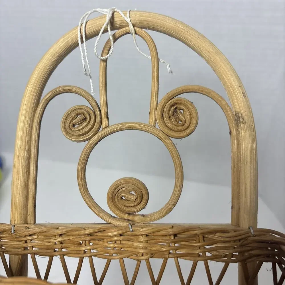 Vintage Boho Rattan Wicker Hanging Mail 3 Pocket Organizer 22